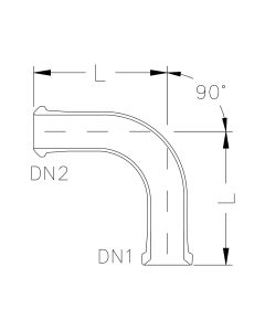 Bogen, 90&deg;, DN015, PF, braun, Boro3.3 (PNS0023885)