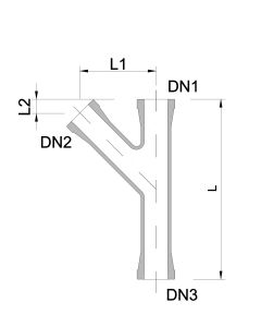 Y-St&uuml;ck, DN025, PF, Boro3.3 (PNS0009233)