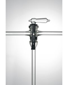 Hahn, Vakuum, Zweiweg, 15NS, NS45, Biegerohr, K&uuml;ken Glas, Hahnsicherung, Boro3.3 (PNS0012175)