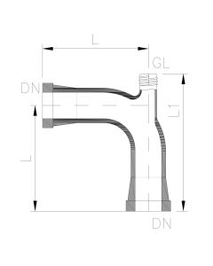 Bogen, 90&deg;, Messstutzen GL, DN040, GL018, PF, Boro3.3 (PNS0024191)